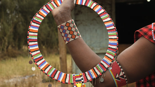 Maasai necklace, handmade by Maasai Women - Olgaria Beads