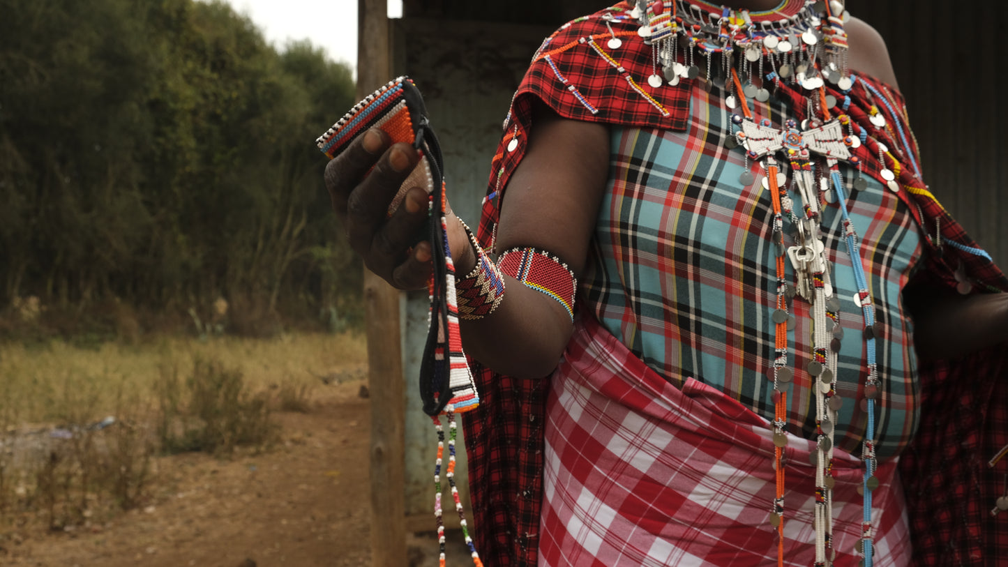 Little colorfull bag, made by Maasai women - Olgaria Beads