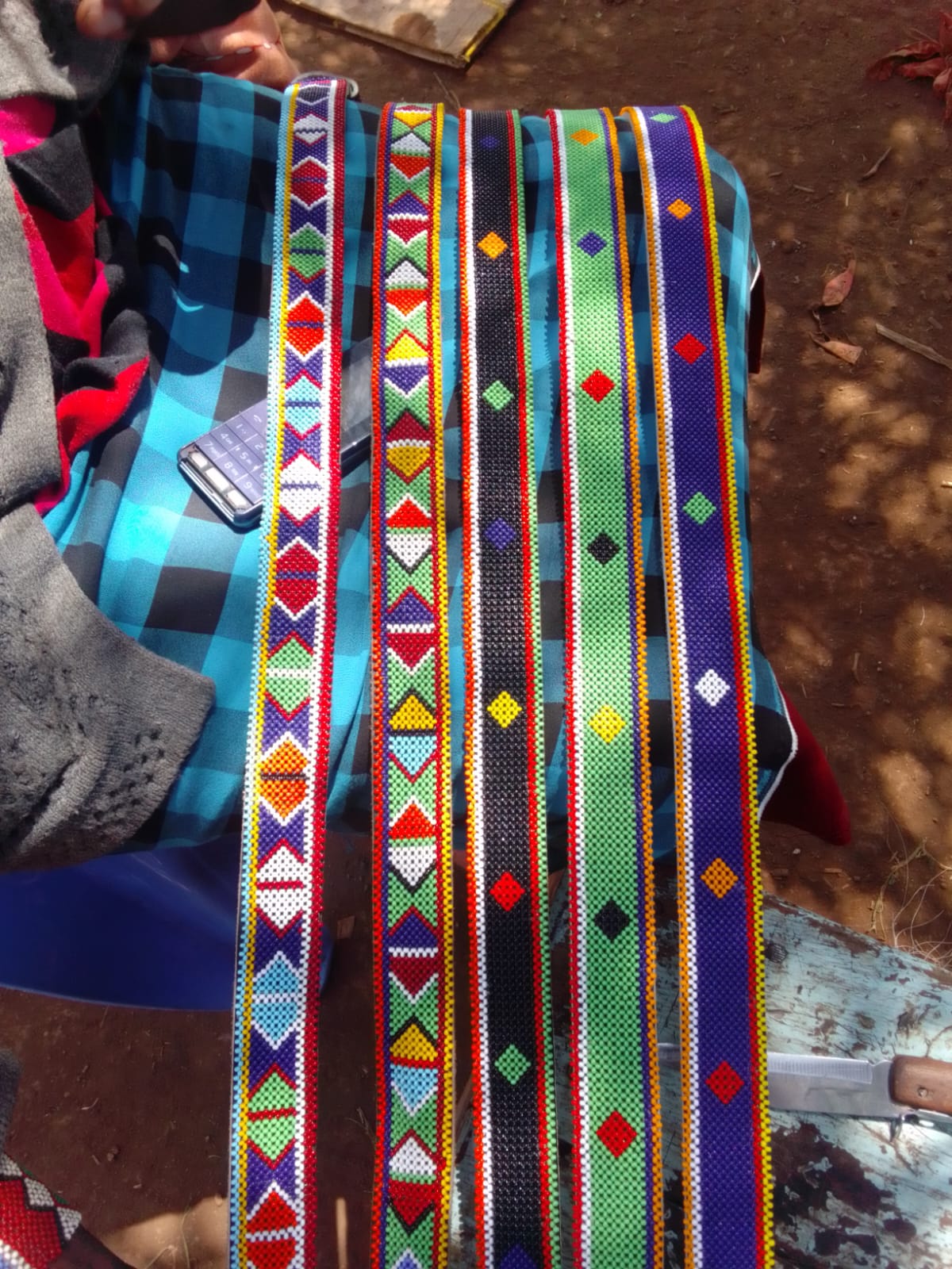 Colorful Maasai belt, handmade by Maasai women - Olgaria Beads