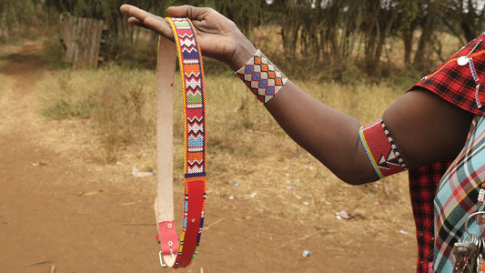 Colorful Maasai belt, handmade by Maasai women - Olgaria Beads